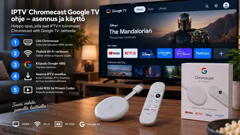 IPTV Chromecast Google TV ohje asennukseen ja käyttöön