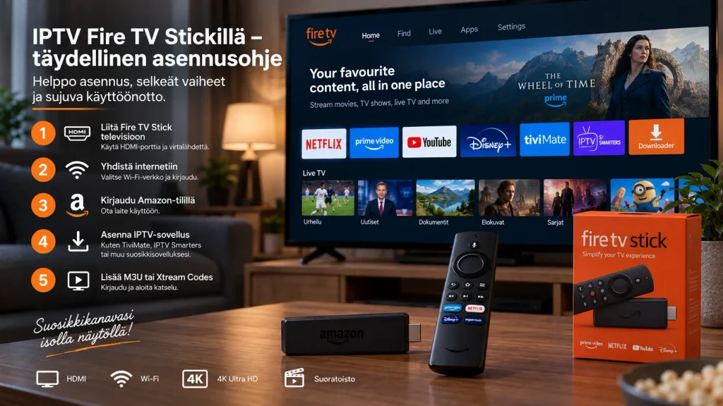 IPTV Fire TV Stickillä asennus ja käyttöönotto