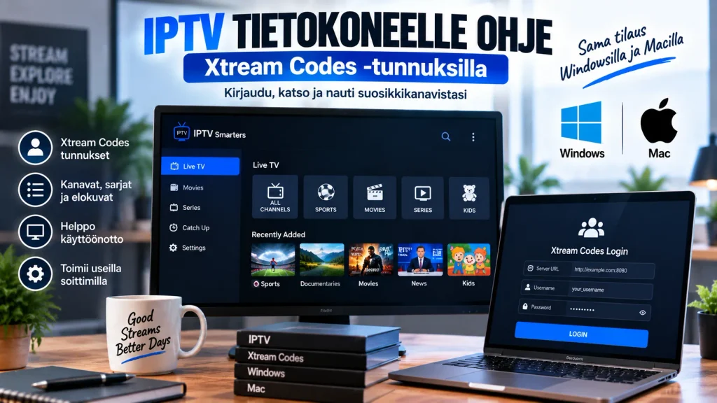 Xtream Codes -tunnusten käyttö IPTV:ssä Windows- ja Mac-tietokoneella