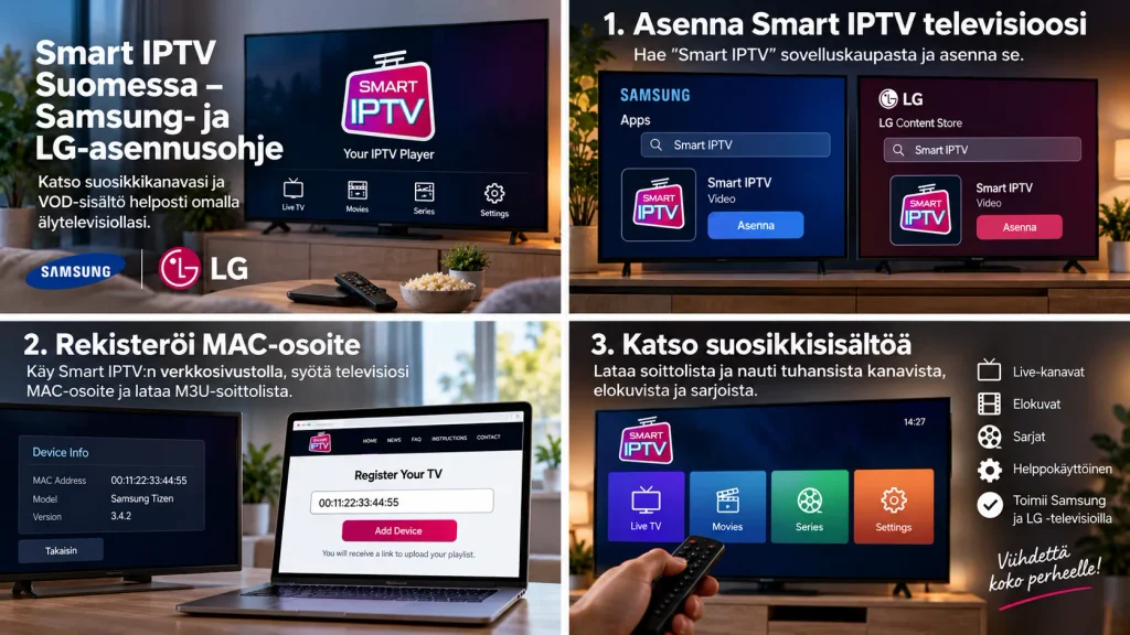 Smart IPTV Suomessa Samsung ja LG televisiolle