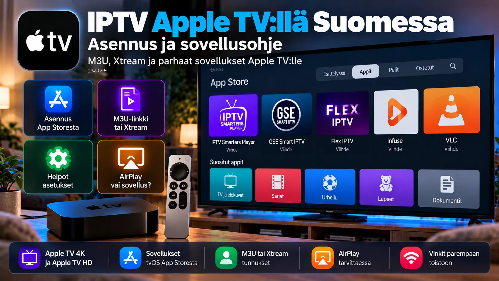 IPTV Apple TV:llä Suomessa – asennus ja sovellusohje
