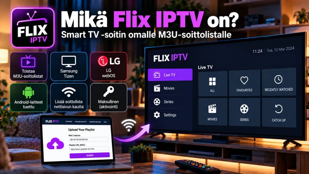 Mikä Flix IPTV on – Smart TV -soitin M3U-soittolistalle