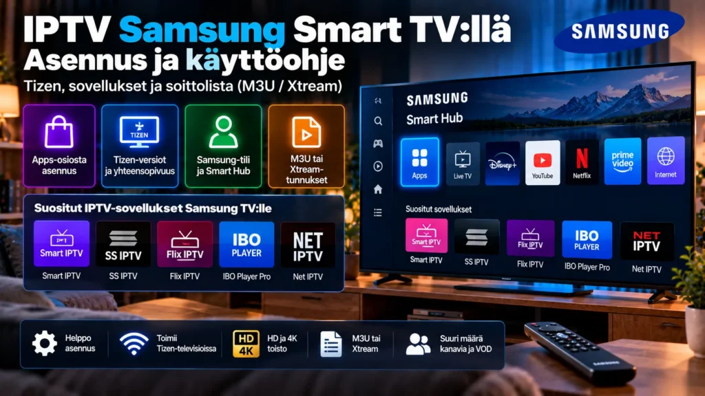 IPTV Samsung Smart TV:llä – asennus ja käyttöohje Tizen-televisioon