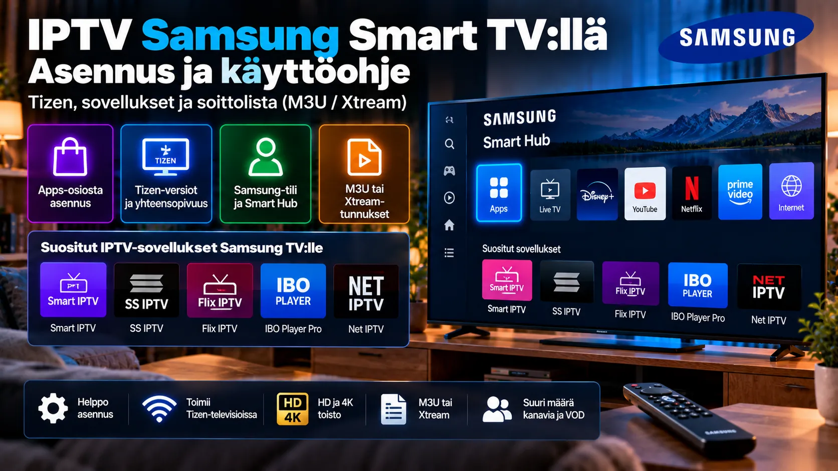 IPTV Samsung Smart TV:llä – asennus ja käyttöohje