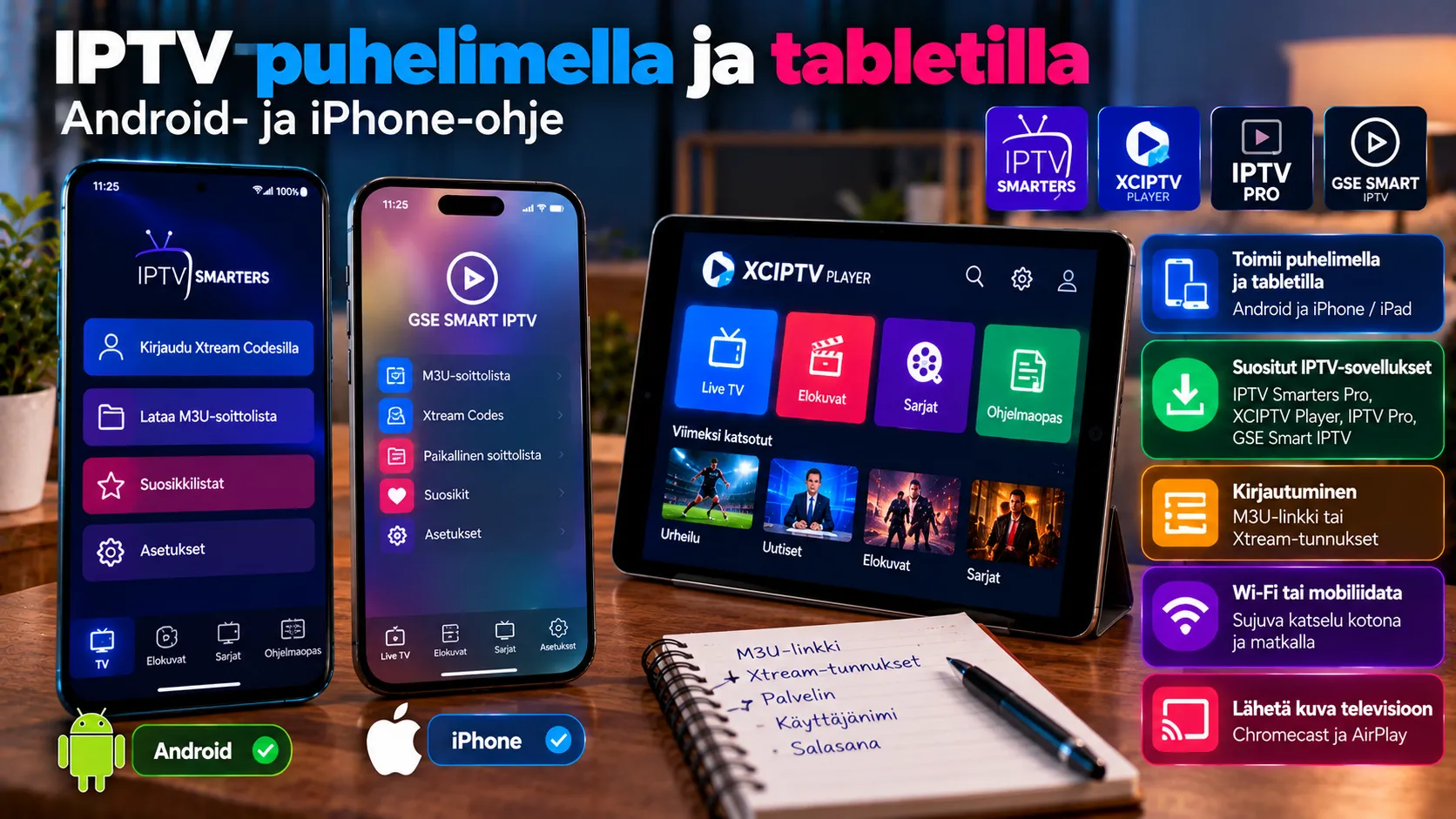 IPTV puhelimella ja tabletilla – Android- ja iPhone-ohje