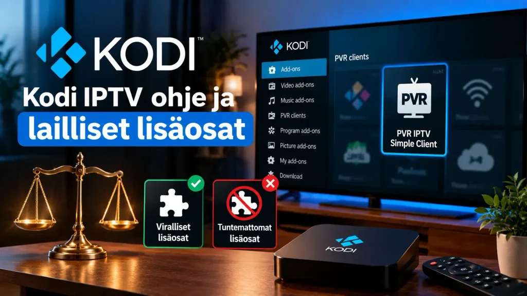 Kodi IPTV ohje ja lailliset lisäosat – PVR IPTV Simple Client