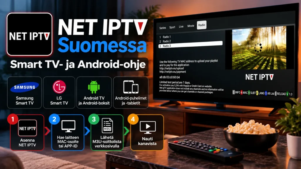 NET IPTV Suomessa – Smart TV- ja Android-ohje