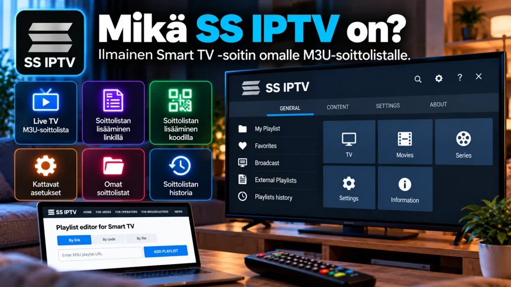 Mikä SS IPTV on – ilmainen Smart TV -soitin M3U-soittolistalle