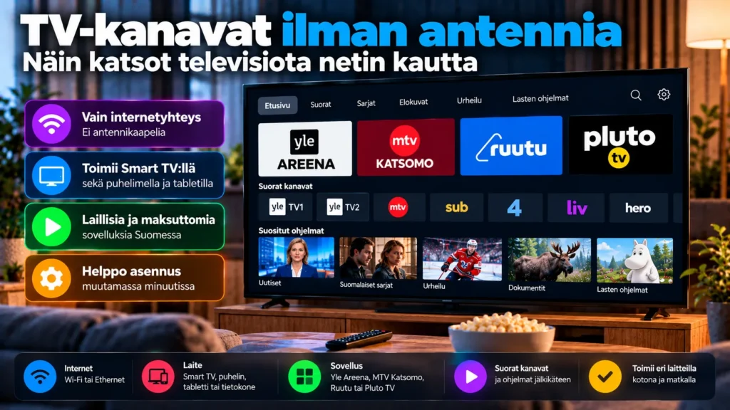 TV-kanavat ilman antennia – television katselu netin kautta